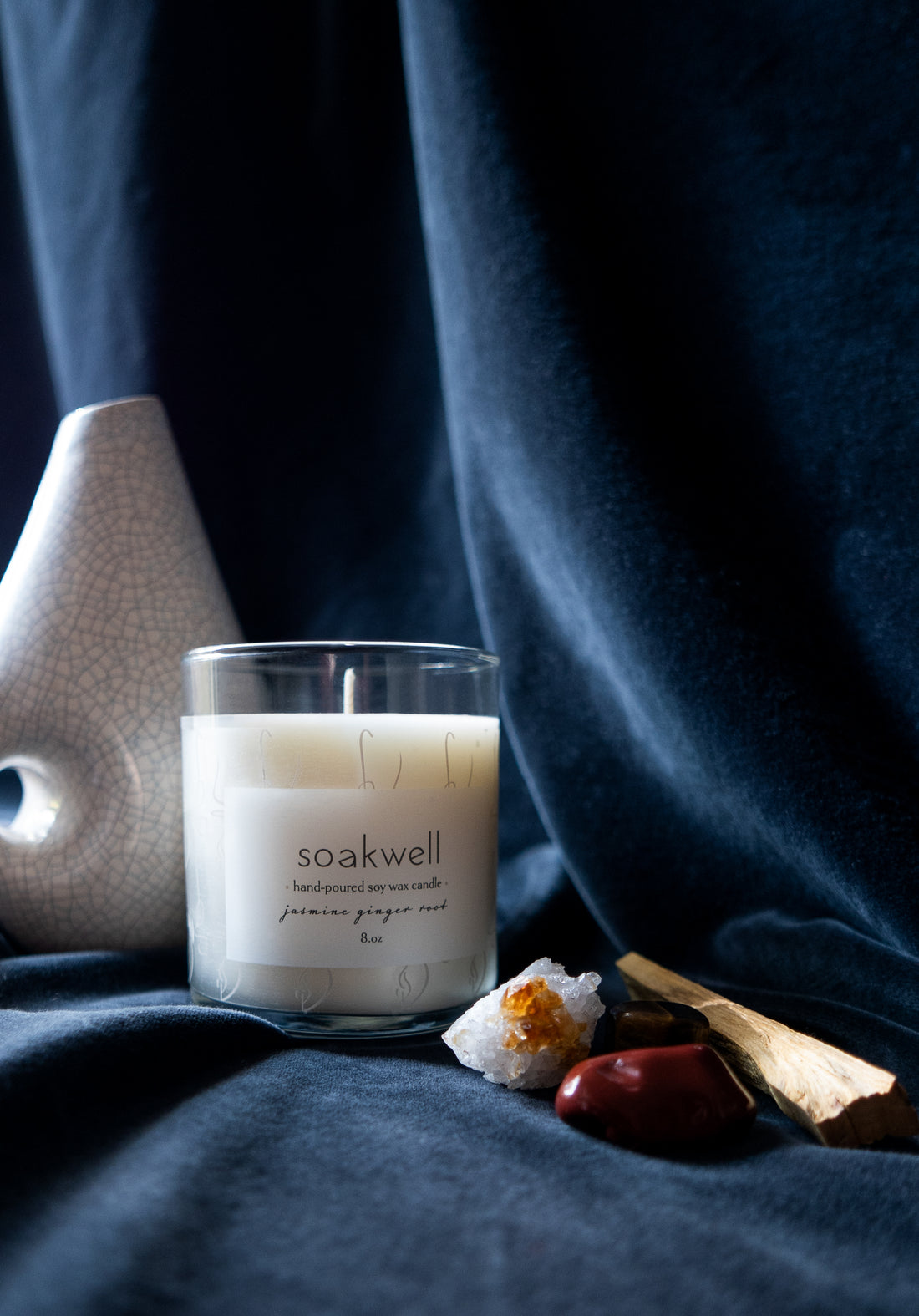 Jasmine Ginger Root Soy Wax Candle - 8 o.z.