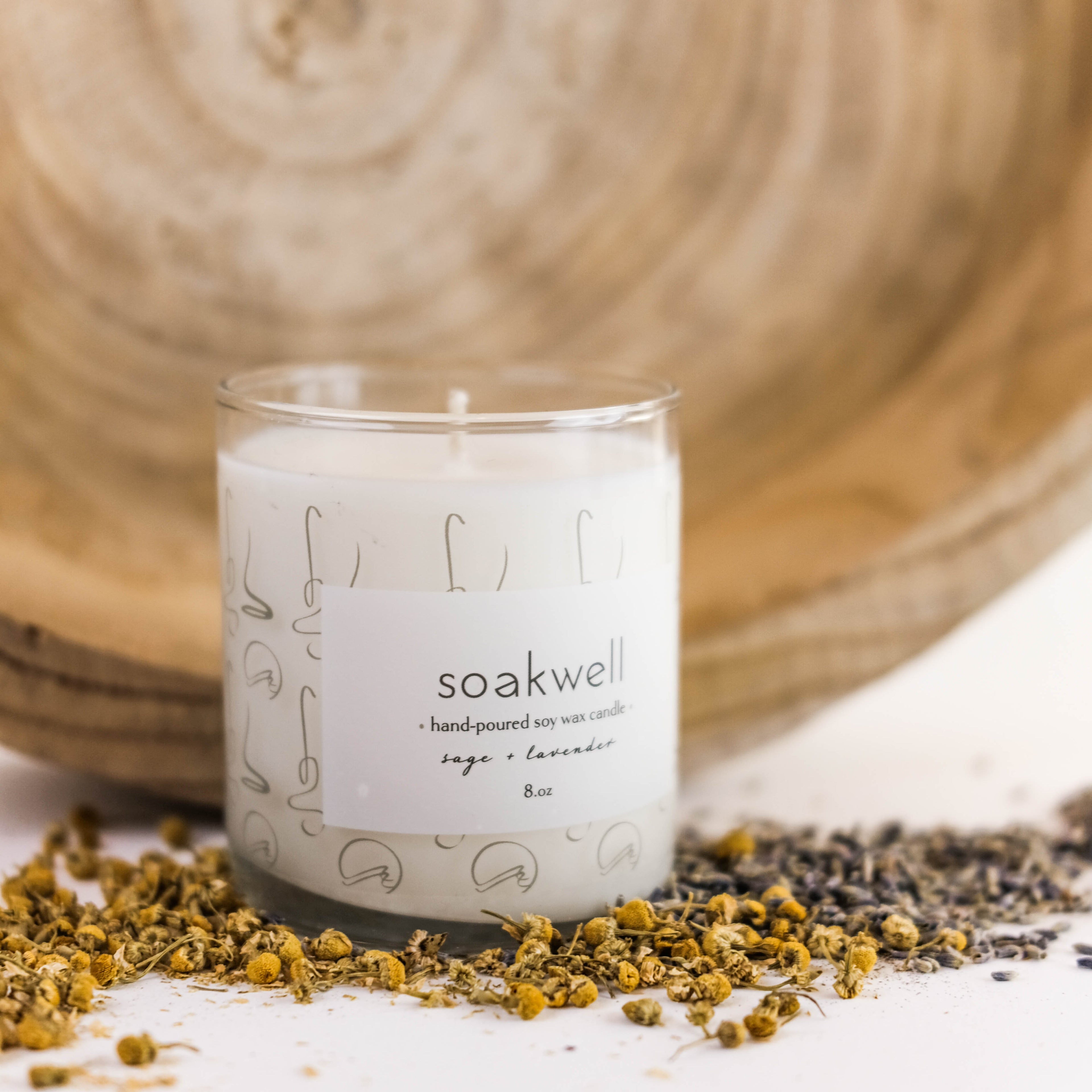Sage + Lavender Soy Wax Candle - 8 o.z.