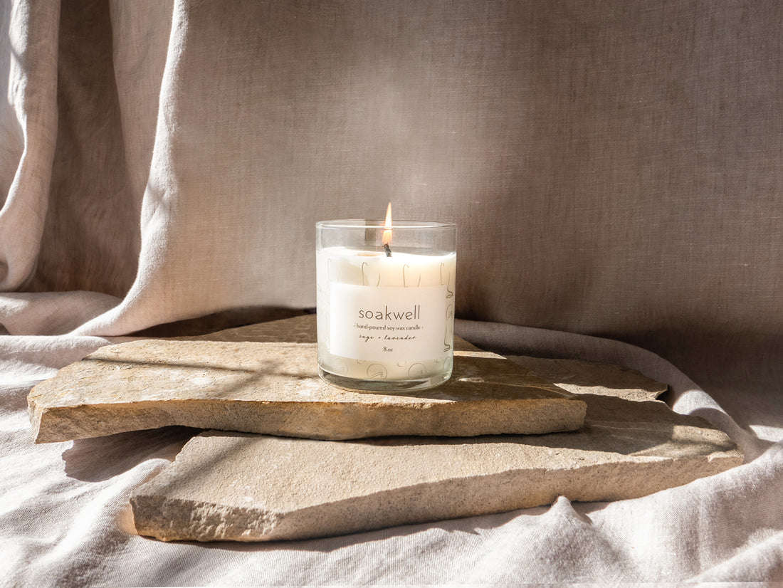 Sage + Lavender Soy Wax Candle - 8 o.z.